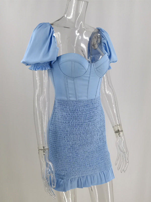 Date Night Dresses Mini Short Sleeves Raglan Sleeve Sexy Apricot Dress