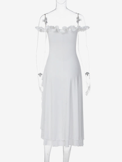 Date Night Dresses Maxi Ruffles Off Shoulder Elegant Mint Green Bodycon Dress