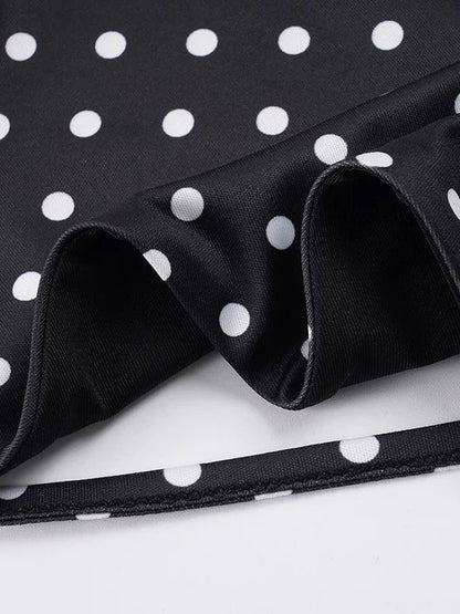 Polka Dot Thin Strap Side Cutout Back Tie Bodysuit
