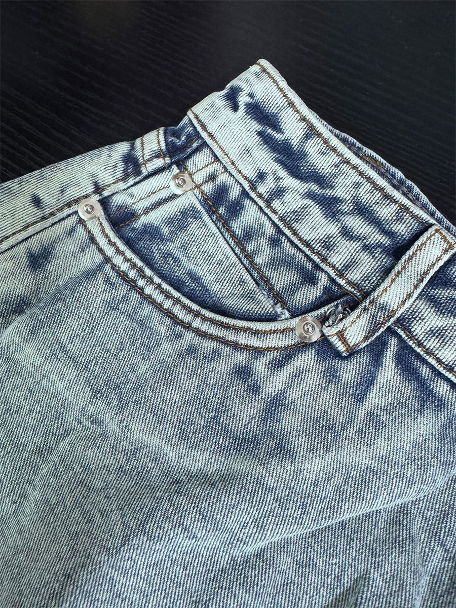 High Waist Raw Fringe Hem Wide Leg Denim Shorts Loose A Line Cutoff Shorts