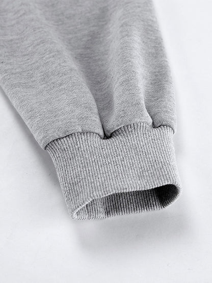 Draped Oversized Polo Sweatshirt Partial Front Buttons Relaxed Basic Pullover