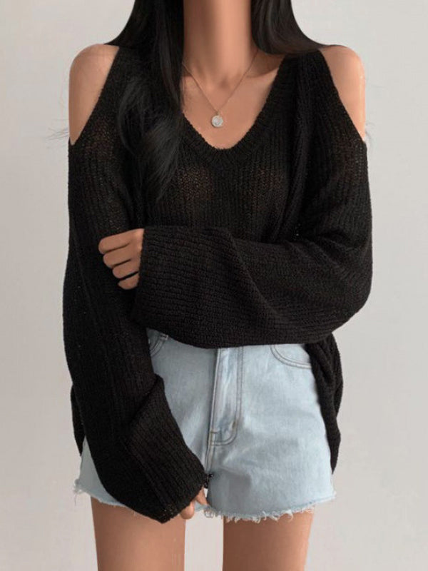 V Neck Cutout Knit