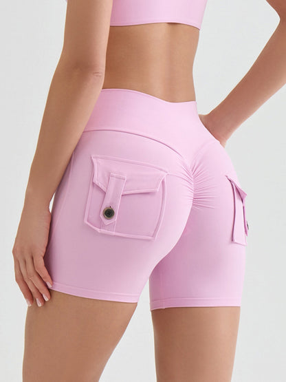 Bare-feel Pocket High-waisted, Tummy-flattening, And Butt-lifting Yoga Shorts