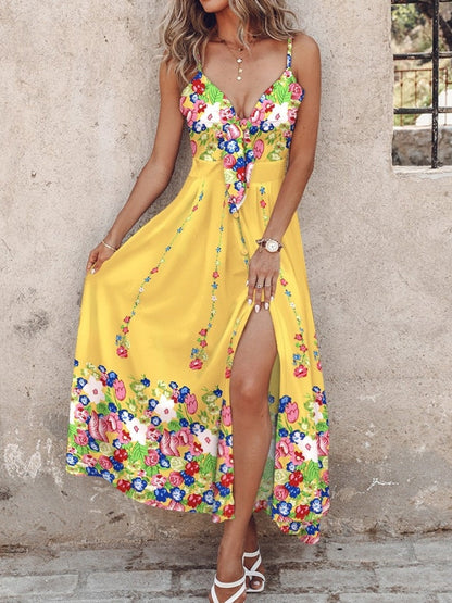 Resort-style Sexy Halter Maxi Dress