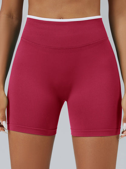 Color Matching Seamless High-waisted Hip Lift Exercise Yoga Shorts