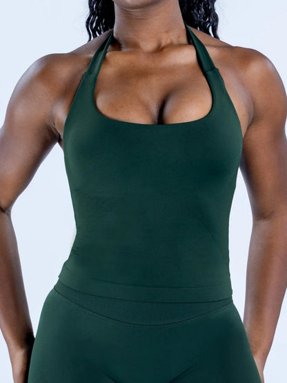 Seamless With Breast Pads Exercise Yoga Halter Top