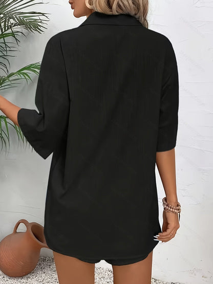 Short-sleeved Wide-leg Jumpsuit