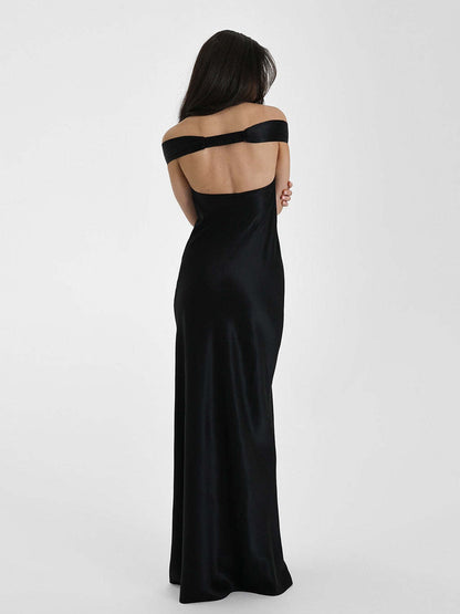 Mermaid Satin Off-shoulder Long Dress