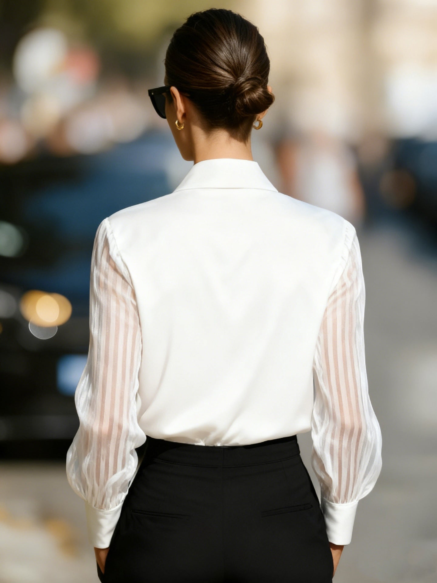 Loose Satin Long-sleeved Shirt