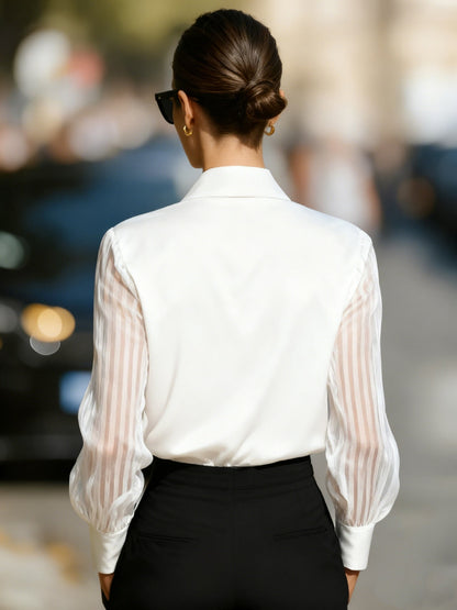 Loose Satin Long-sleeved Shirt