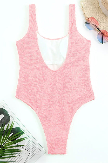 Margovil Low Back High Cut Crinkle One Piece Swimsuit