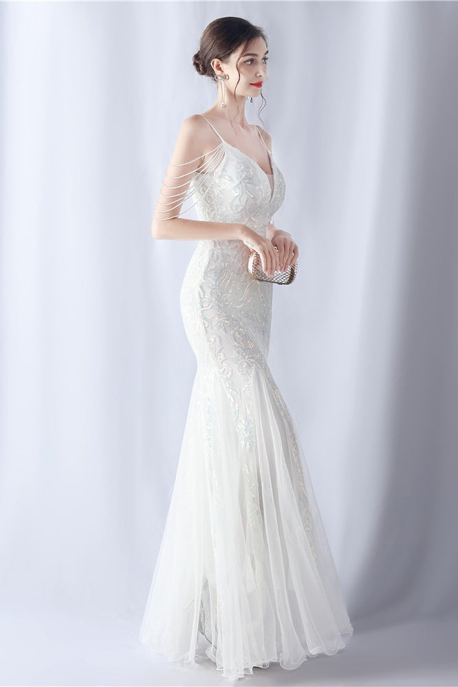 | Beaded Mesh Maxi Dress