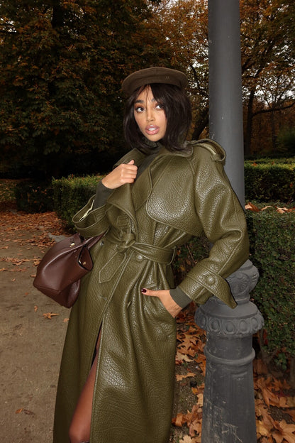 Caroline Leather Trenchcoat