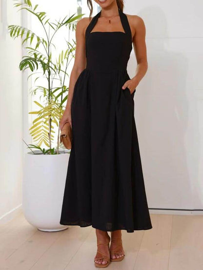 Clara - Halter Neck Midi Dress