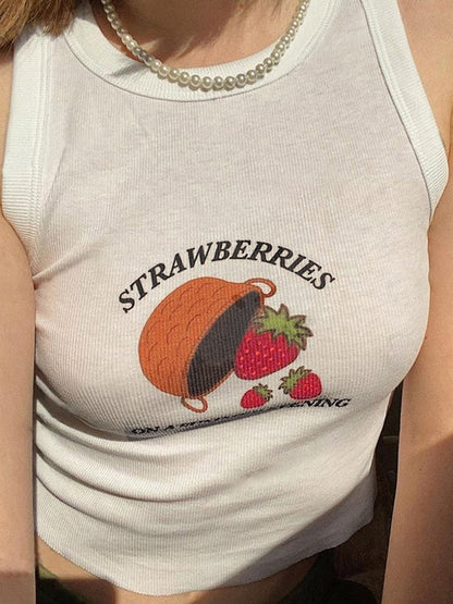 Strawberry Print Tank Top