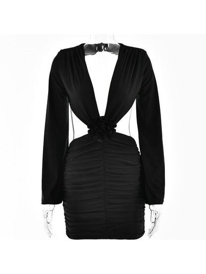 Rose Glamorous Cutout Mini Dress