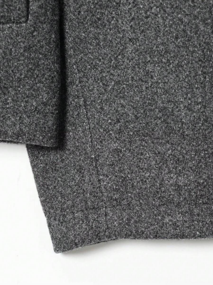 Autumn Minimalist Wool Blend Zip Lapel Jacket