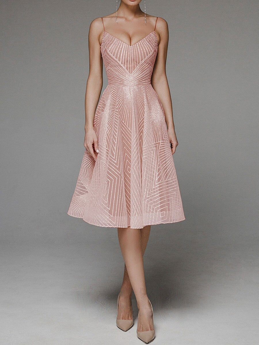 Embroidered Sleeveless Midi Dress