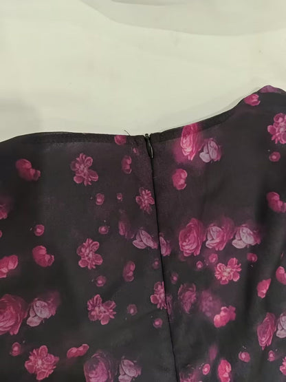 Chiffon Deep V-neck Floral Ruffle Mini&Short Dresses