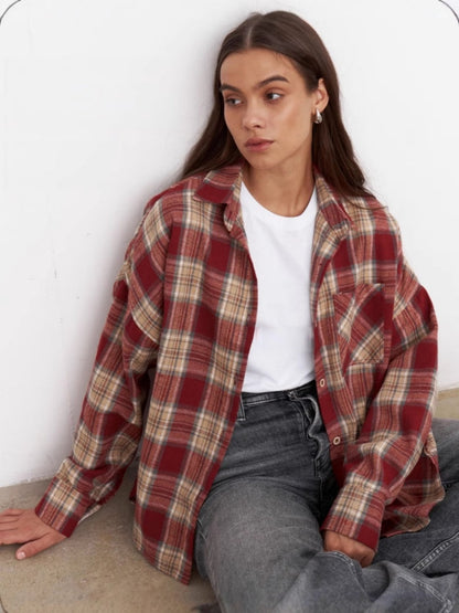 Plaid Oversize Coat Shirts