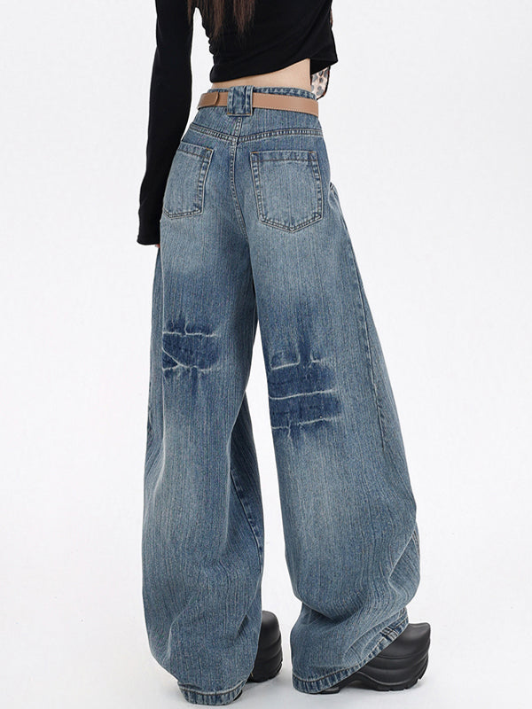 Wide Leg Sickle Casual Boyfriend Jeans