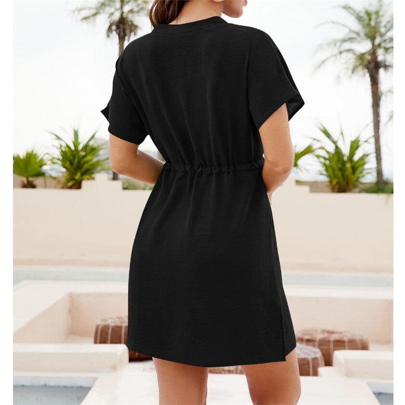 Lightweight Beach Sunscreen Chiffon Mini Dress in 4 Colors