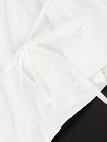 Flying Sleeves Gathering Slim-fit Lapel Shirts