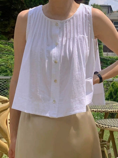 Ruffled Sleeveless Vest