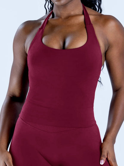 Seamless With Breast Pads Exercise Yoga Halter Top