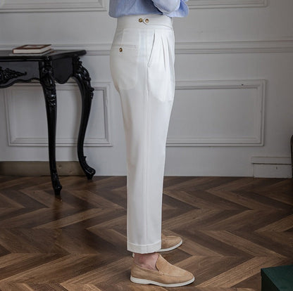High Waist Pleated Trousers | Straight Leg | Maison Collection