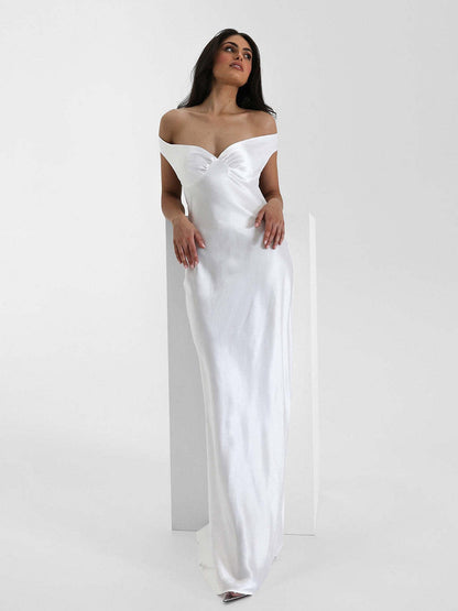 Mermaid Satin Off-shoulder Long Dress