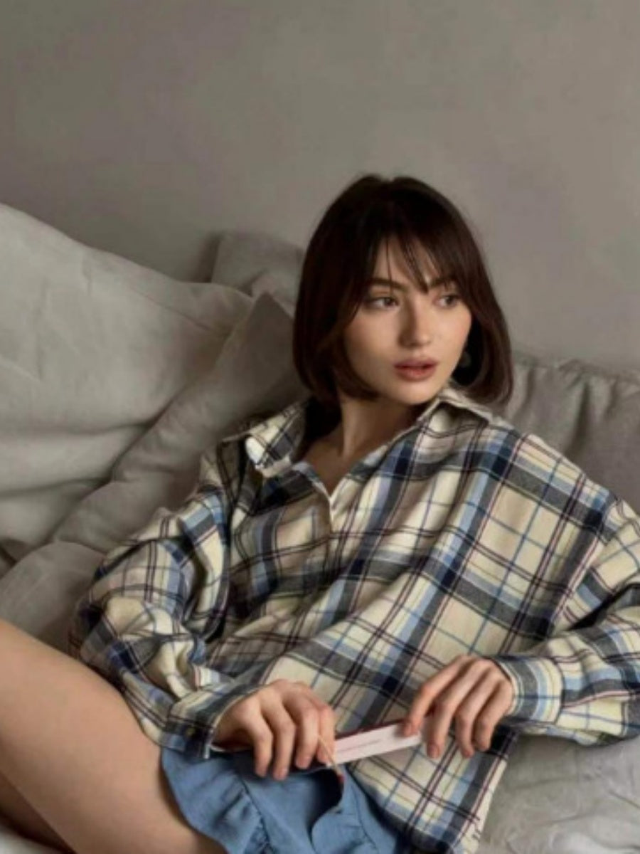 Plaid Oversize Coat Shirts