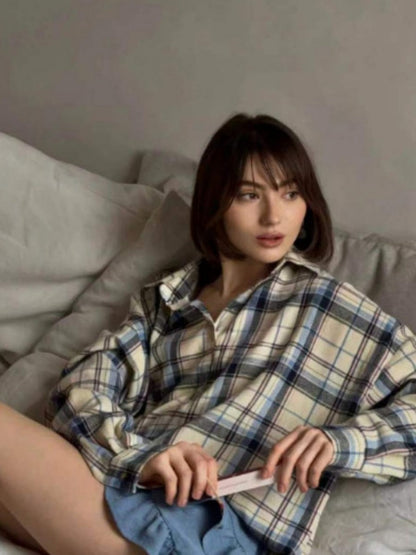 Plaid Oversize Coat Shirts