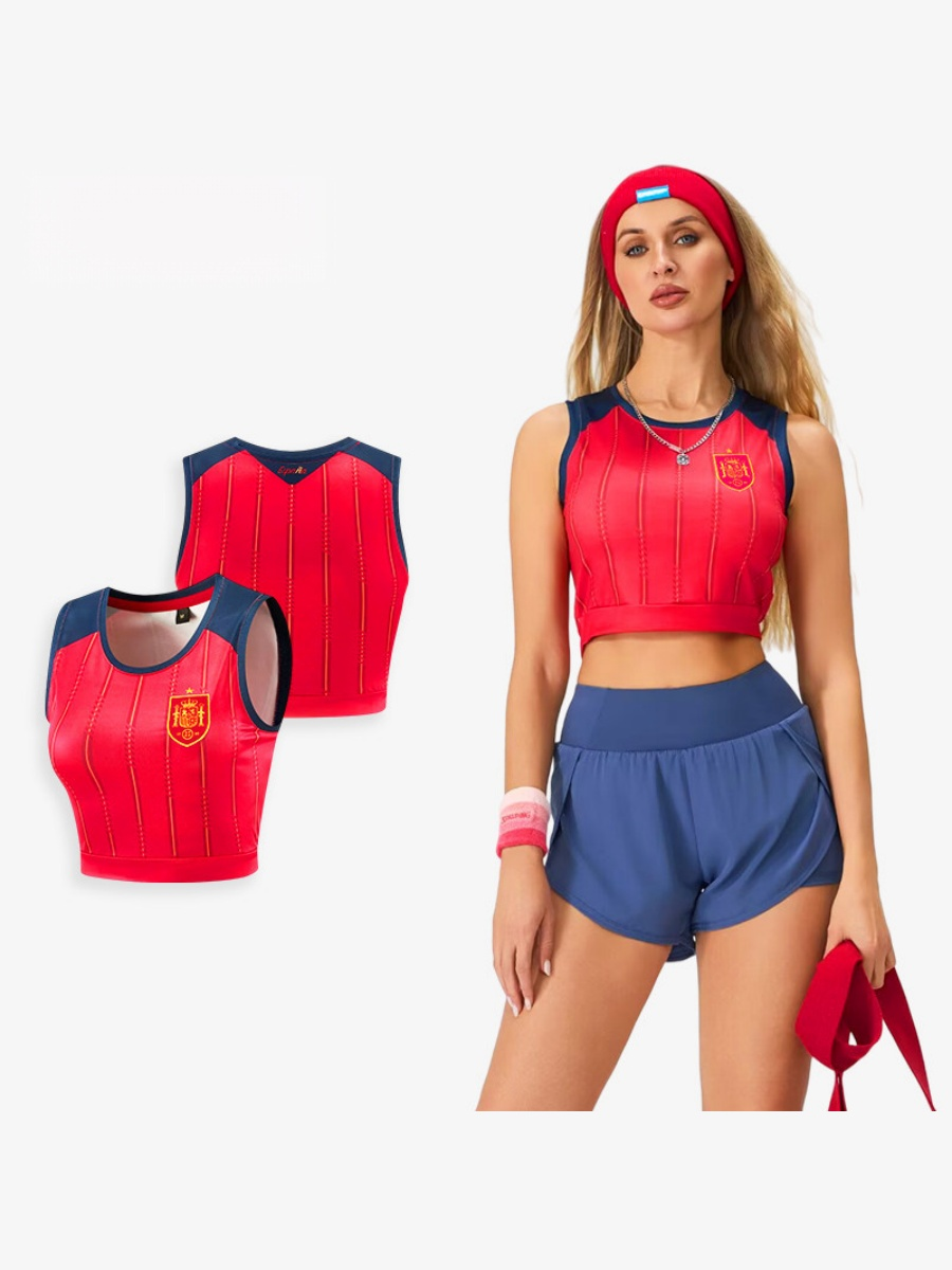 World Cup Football Babes' Crop Top Jersey – Short-Sleeve Sports Tank