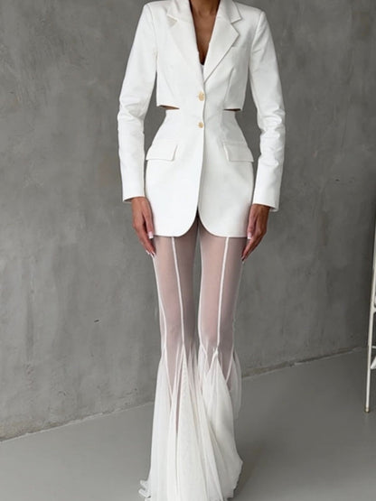 Mesh Stretch Bell-bottoms INS Loose Pants