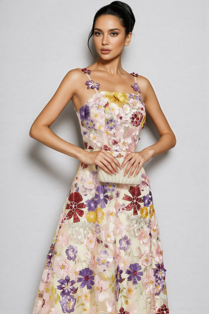 Swinburne Flower Embroidery Maxi Dress