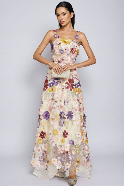 Swinburne Flower Embroidery Maxi Dress