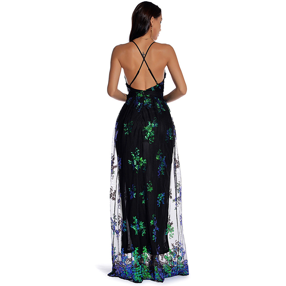 Retro Night Club Slip Sequins Dress Party Dresse