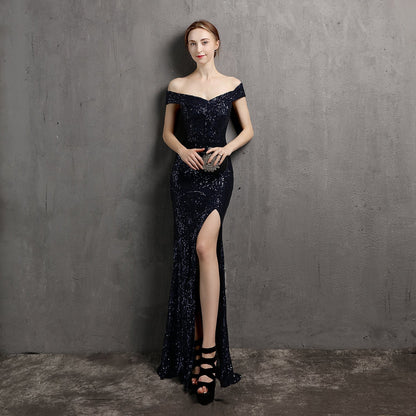 Fairy Dream Socialite Gathering Party Evening Dress Long Slimming Toast Dress Bride