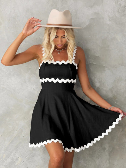 Two-Tone Dress Sleeveless Stretch Sexy Summer Mini Dresses