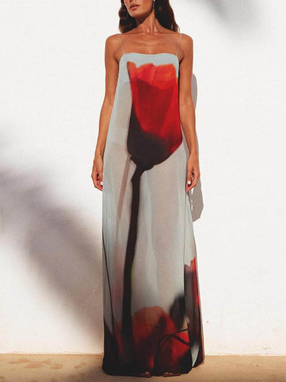 Elisa-Tulip Slip H-Line Maxi Dress