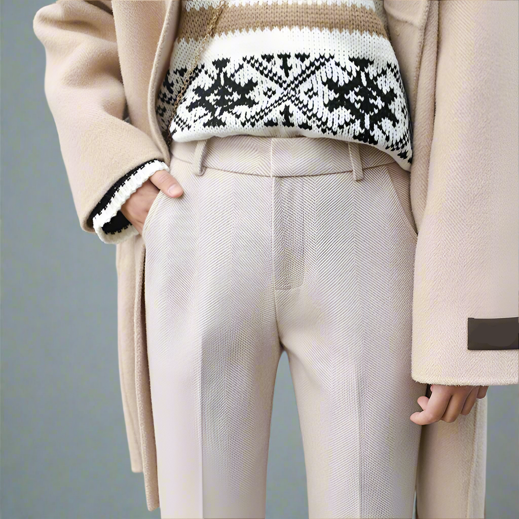 | Wool Herringbone Pants