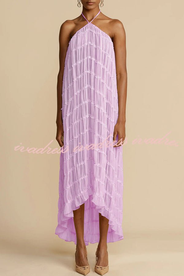 Versatility and Vintage Charm Pleated Drawstring Waist Tiered Maxi Skirt