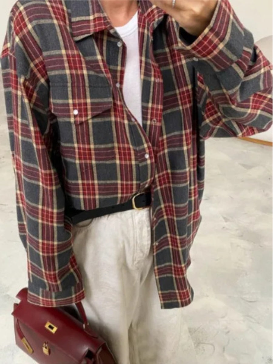 Plaid Oversize Coat Shirts