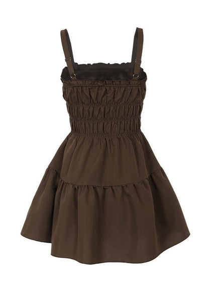 Savannah - Smocked TieRed Mini Dress