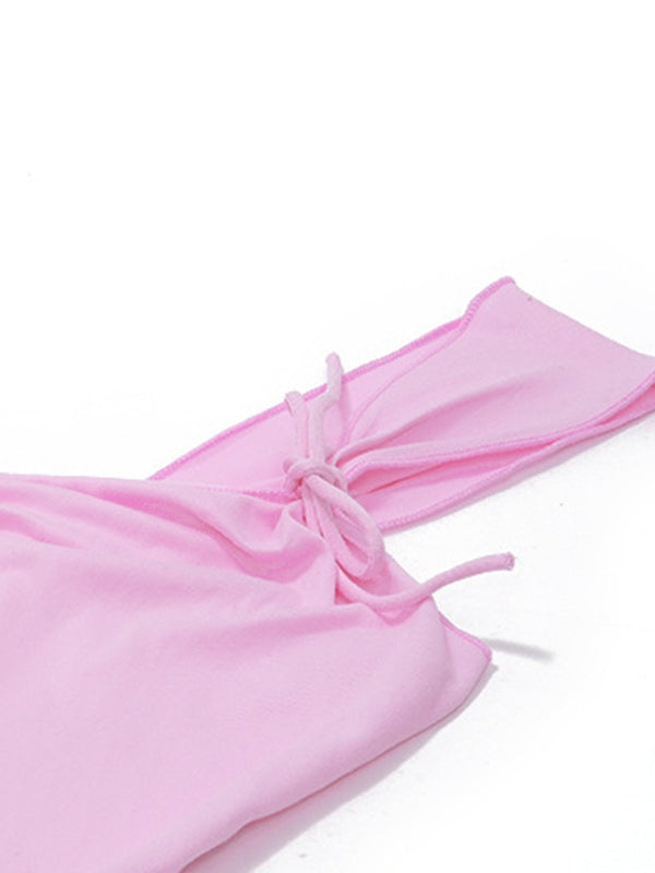 Low Cut Pleated Fungus Tank Top