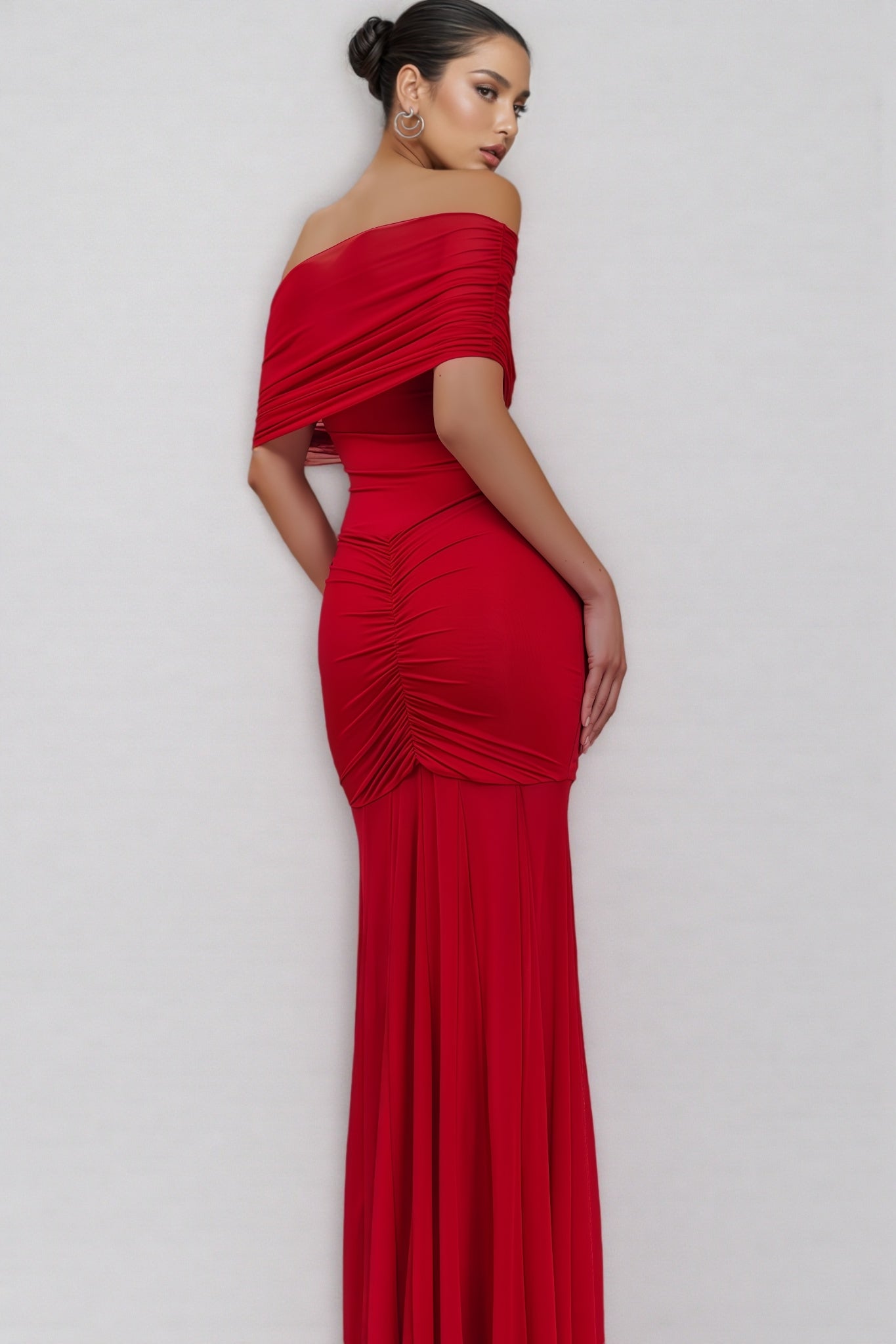 Silvia Strapless Mesh-Panelled Maxi Dress