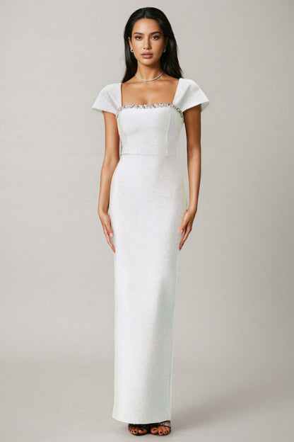 Niall Diamond Bandage White Maxi Dress