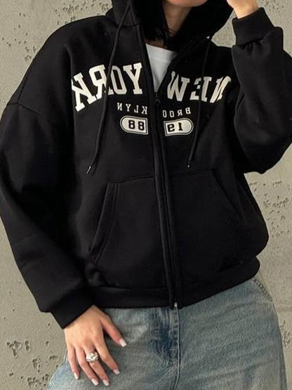 Letter Print Oversized Hoodie