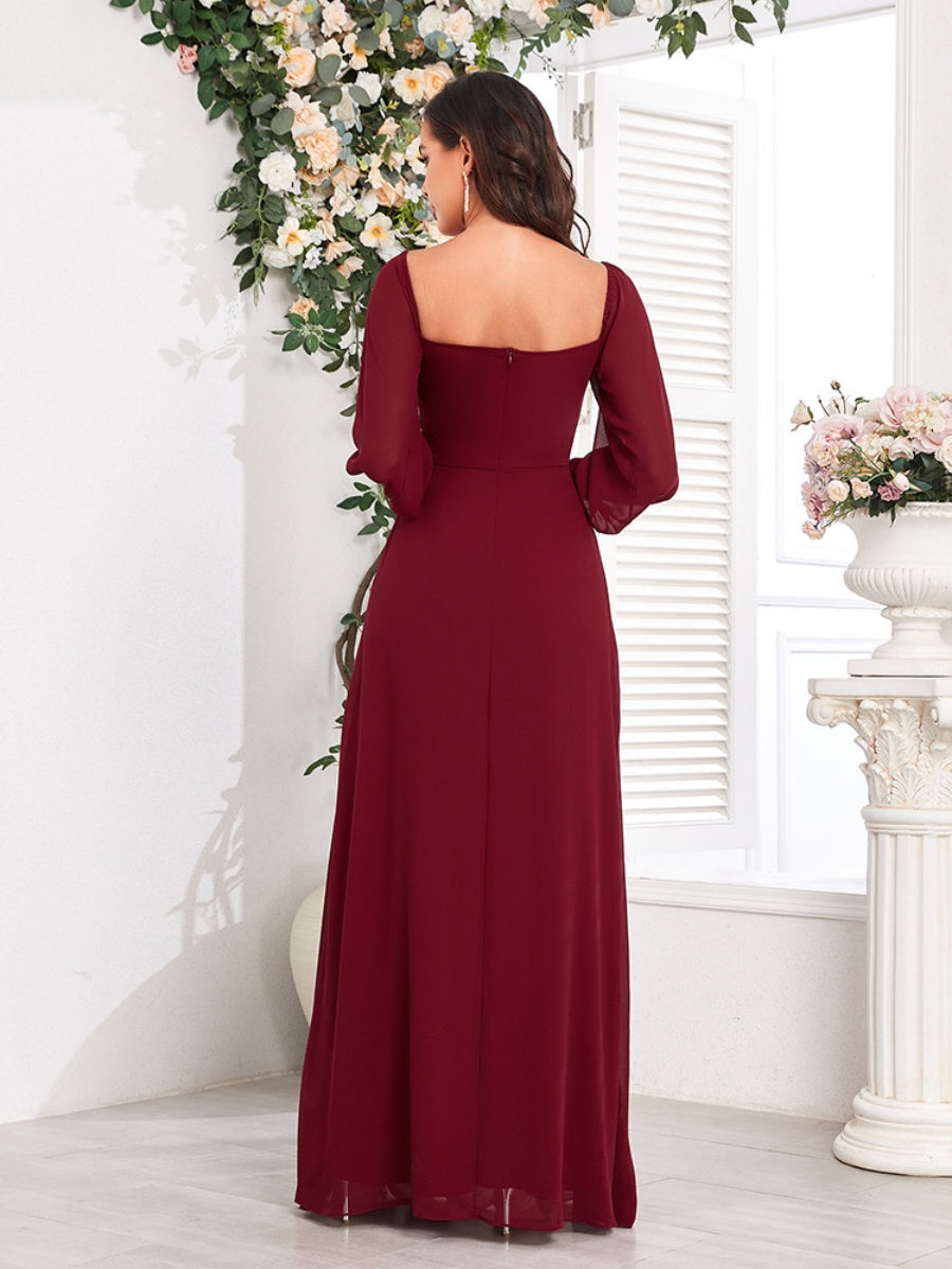 Grace Bandage Slit Formal Dress Chiffon Maxi Dresses